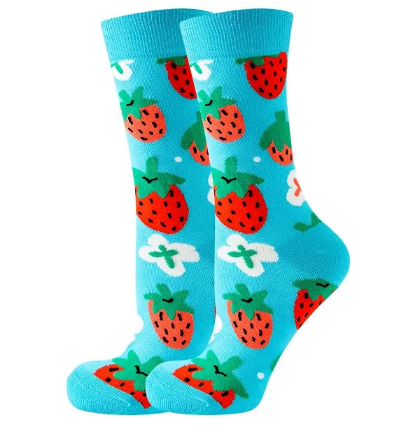 Apsilkshop Cotton Dress Socks for Men Women Kids Fun Novelty Crazy Funny Pattern Printed in White and Black