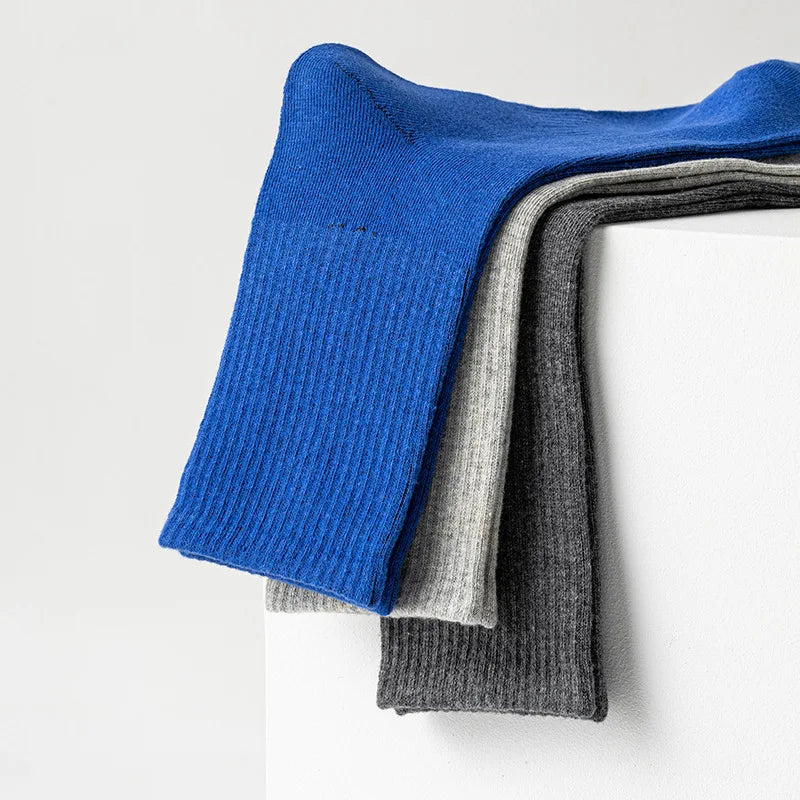 Apsilkshop Men's Professional Sports Socks Crew Length Belted Waist Combed Cotton Solid Color Basketball Deodorant