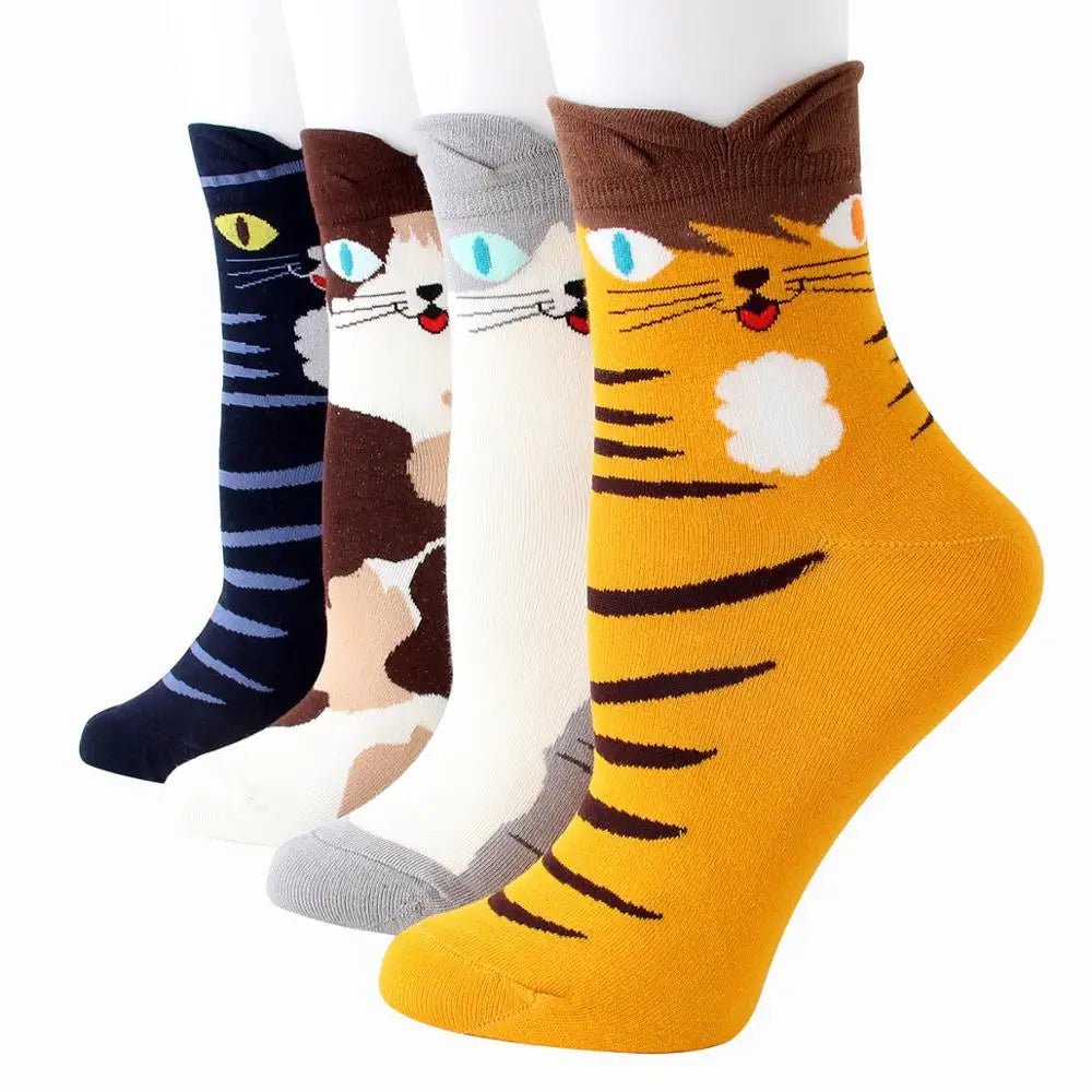 Apsilkshop Bamboo Crew Socks for Ladies Funny Korean Women Novelty Animal Sock Colorful Cute Socks