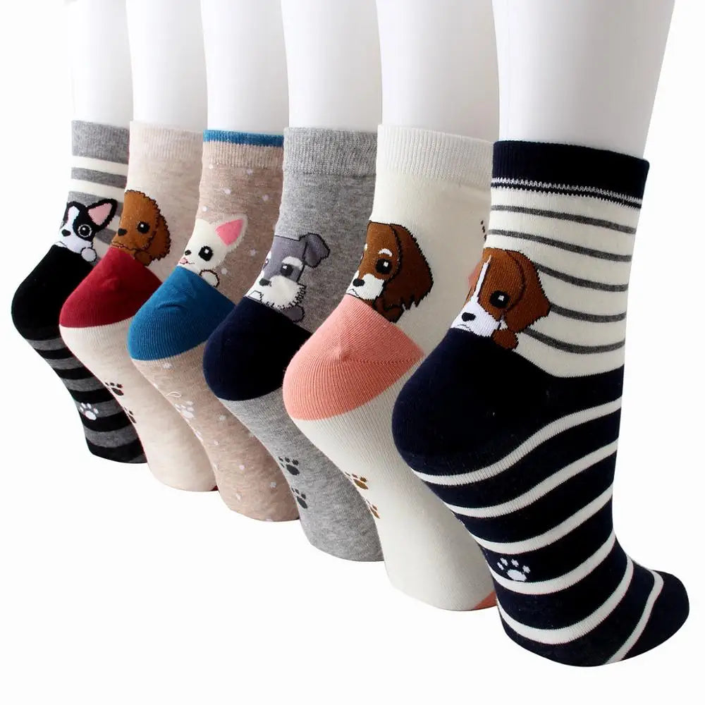 Apsilkshop Bamboo Crew Socks for Ladies Funny Korean Women Novelty Animal Sock Colorful Cute Socks