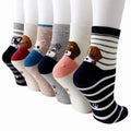 Apsilkshop Bamboo Crew Socks for Ladies Funny Korean Women Novelty Animal Sock Colorful Cute Socks