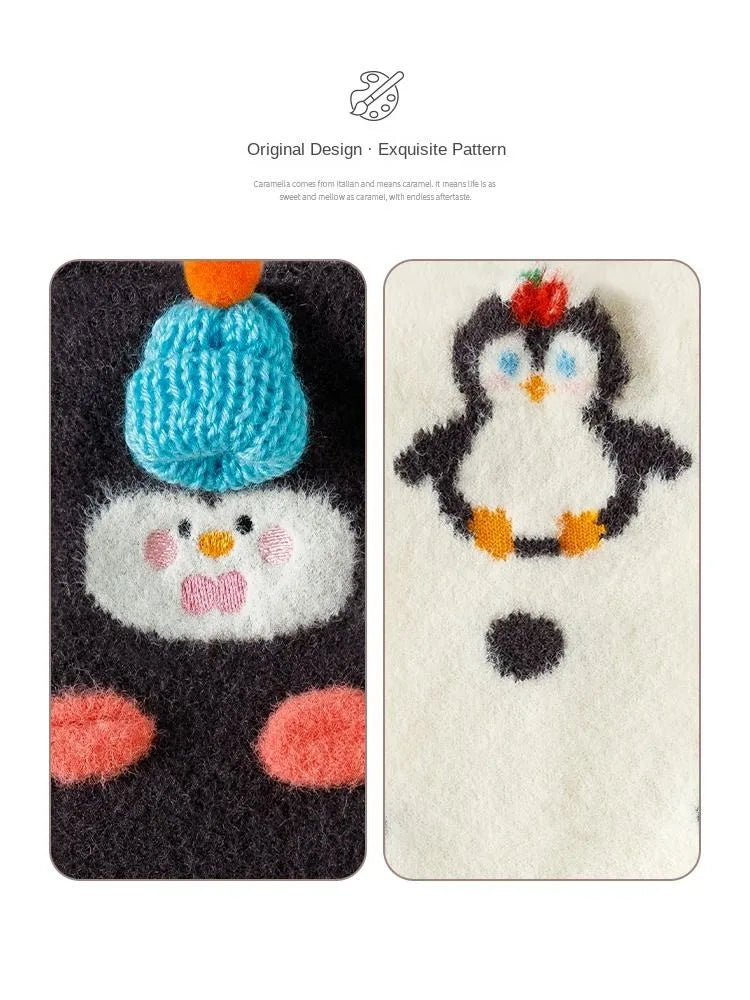 Apsilkshop Cloud Fleece Socks - Anti-Slip Soft Warm Breathable Comfortable 4 Pairs Black&White Women's Floor Socks