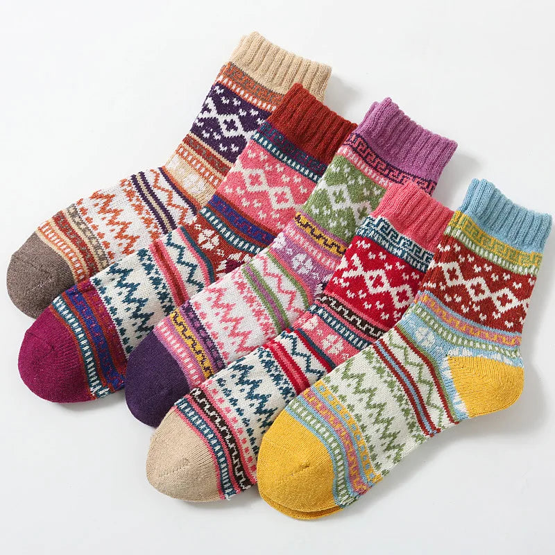Apsilkshop Thick Socks Warm Cross Rabbit Vintage Day National Style Socks