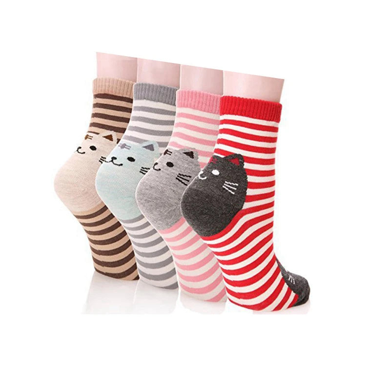 Apsilkshop Bamboo Crew Socks for Ladies Funny Korean Women Novelty Animal Sock Colorful Cute Socks