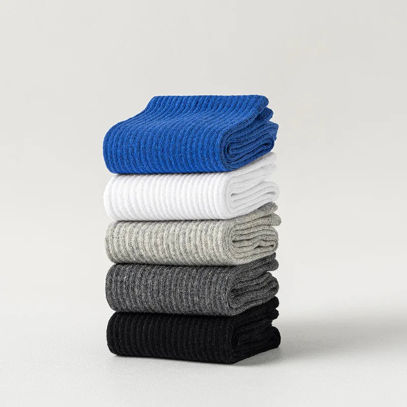 Apsilkshop Men's Professional Sports Socks Crew Length Belted Waist Combed Cotton Solid Color Basketball Deodorant