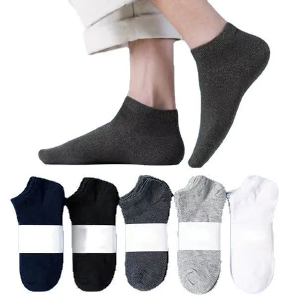 Apsilkshop Cotton Disposable Men Women Socks Black White Grey Mix Color Ankle Solid